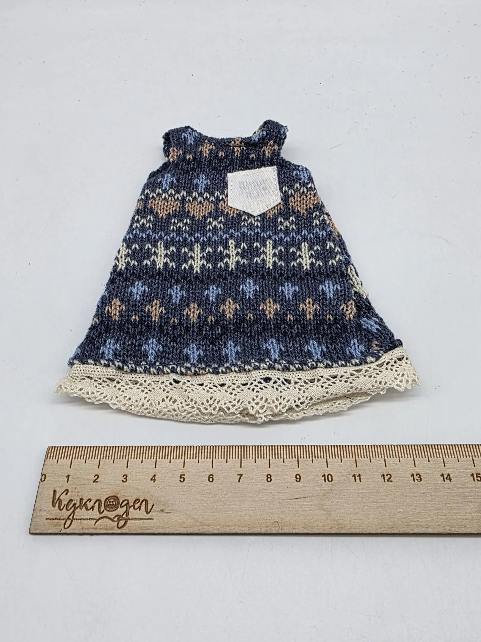 Платье трикотажное для кукол цв.синий БП-653 для кукол | 5