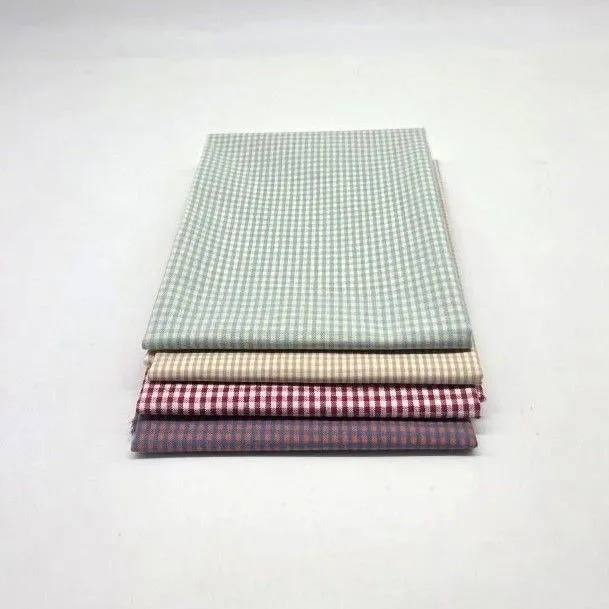 Набор ткани хлопок Клетка (4 шт.) 28139 для кукол | 2