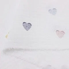 Муслин двухслойный Пастельные сердечки 47*50см М-034281 для кукол | 1