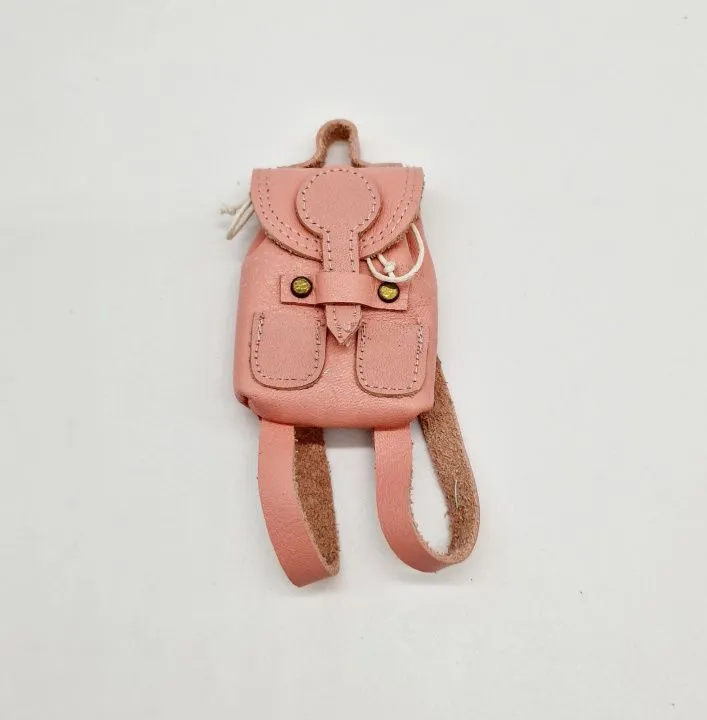 Рюкзак натуральная кожа 6*4,5*2см цв.розовый (003) Р-40 для кукол