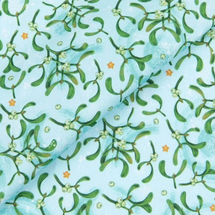 Ткань хлопковая НОВОГОДНЯЯ СКАЗКА 50*50см цв.НС-14 голубой для кукол