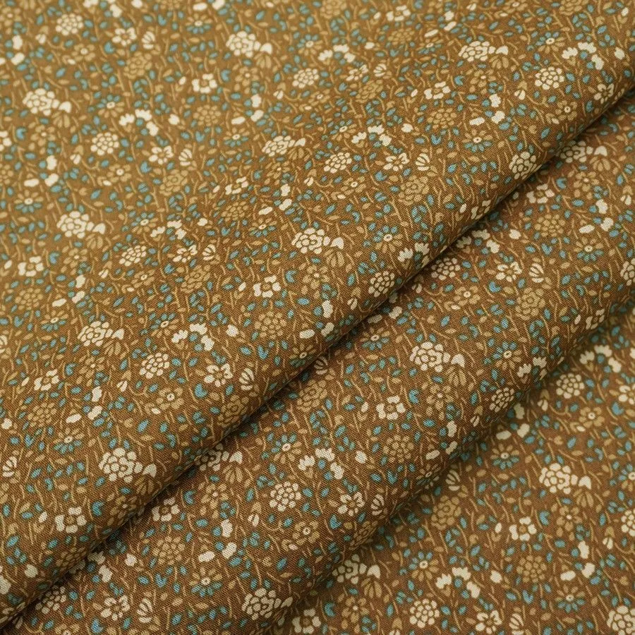 Ткань хлопковая Ситец цв.темный орех 50*47см 28078 для кукол | 3