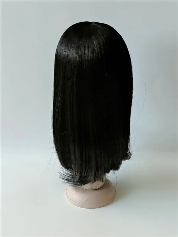 Парик П-101 с челкой цв.чёрный (01) обхват 27см для кукол | 2