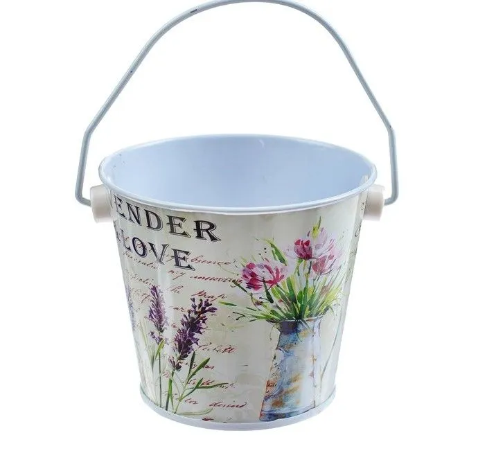 Ведерко "Лаванда и любовь" 8,5*8,5*7 см для кукол