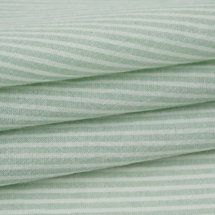 Варёный (стираный) хлопок Белая полоска цв.морозно-мятный меланж 50*50см 27568 для кукол | 1
