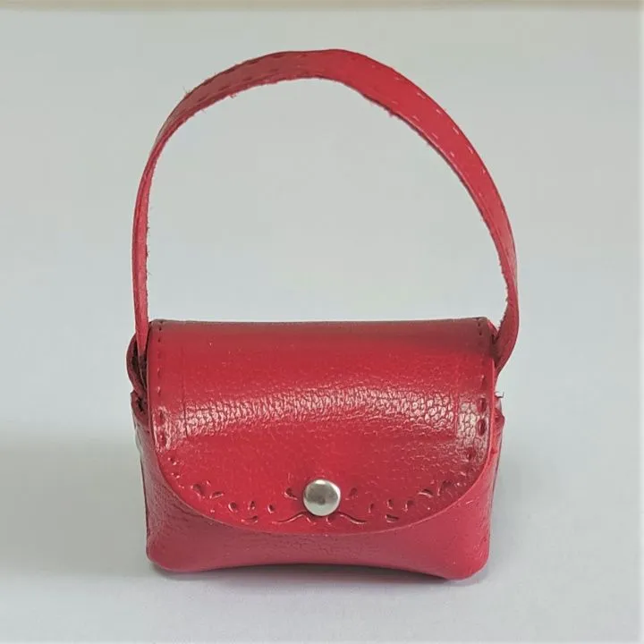 Сумочка С-53 натур.кожа цв.красный 4*3*2см для кукол