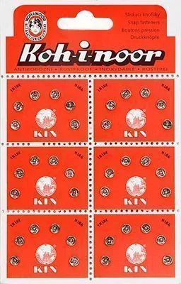Кнопки металл "KOH-I-NOOR" 5 мм  черн. 36штук для кукол | 1