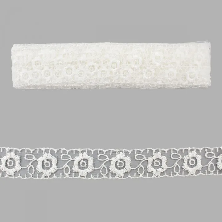 Кружево капрон 22мм цв.молочный 0574-1003 для кукол