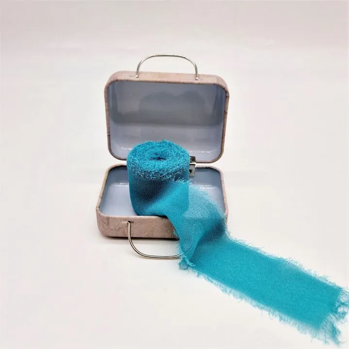 тесма шелковая матовая для тедди 4см 1метр тсв морская волна тд 137 для кукол