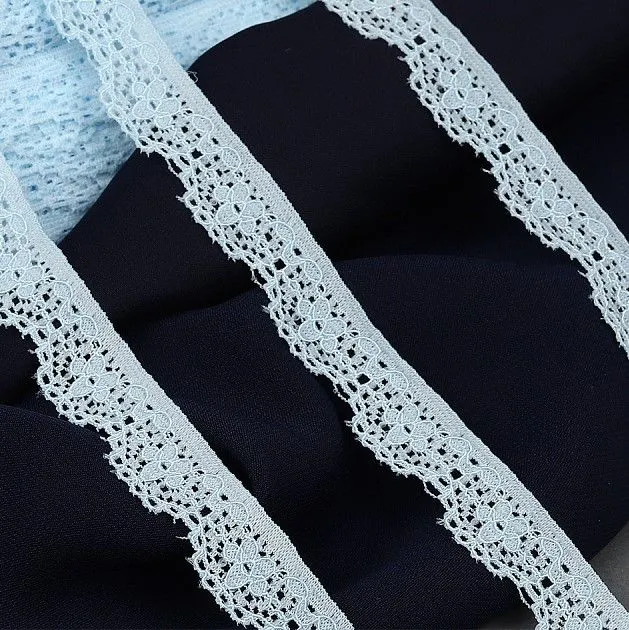 Кружево-стрейч 15мм цв.F183 голубой TBY.8031 для кукол