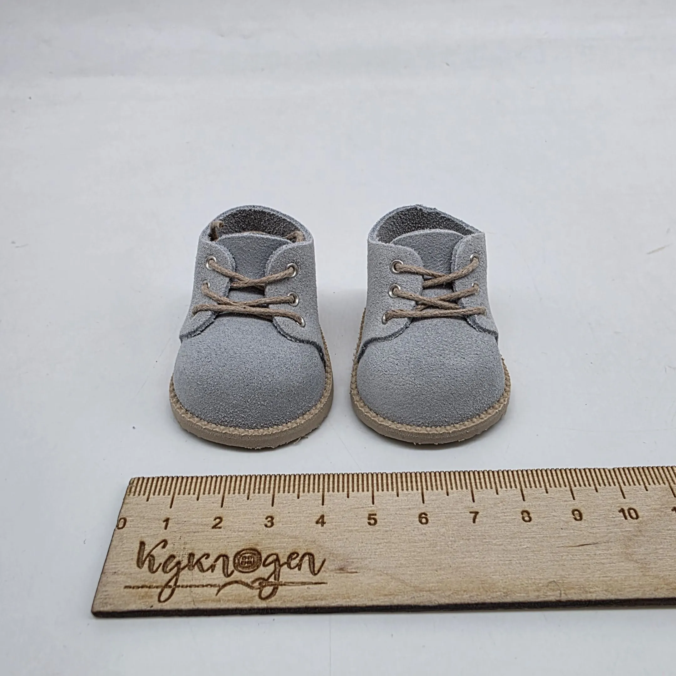 Ботиночки Б-133 натур.замша цв.светло-голубой (38) 5,5см для кукол | 1