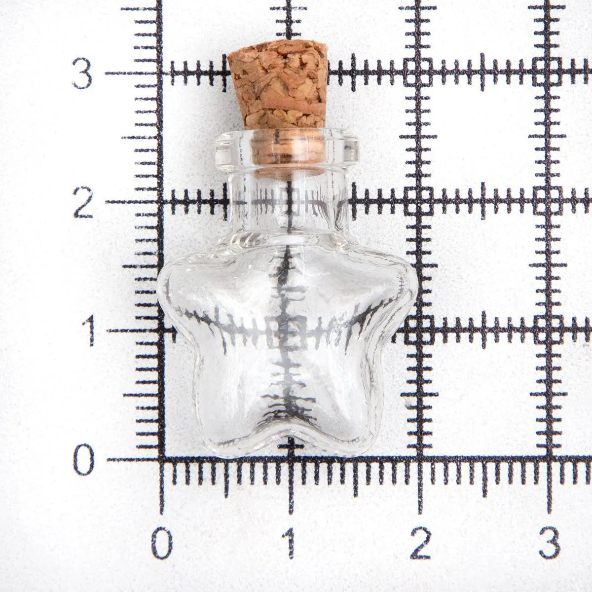 Бутылочка стеклянная с пробкой Звёздочка плоская 2*2,5*0,6см 3шт. 582984 для кукол | 1