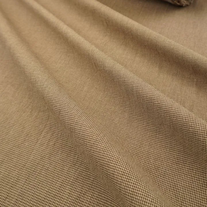 Варёный (стираный) хлопок Микроклетка цв.коричневый/бежевый 57*50см 28051 для кукол