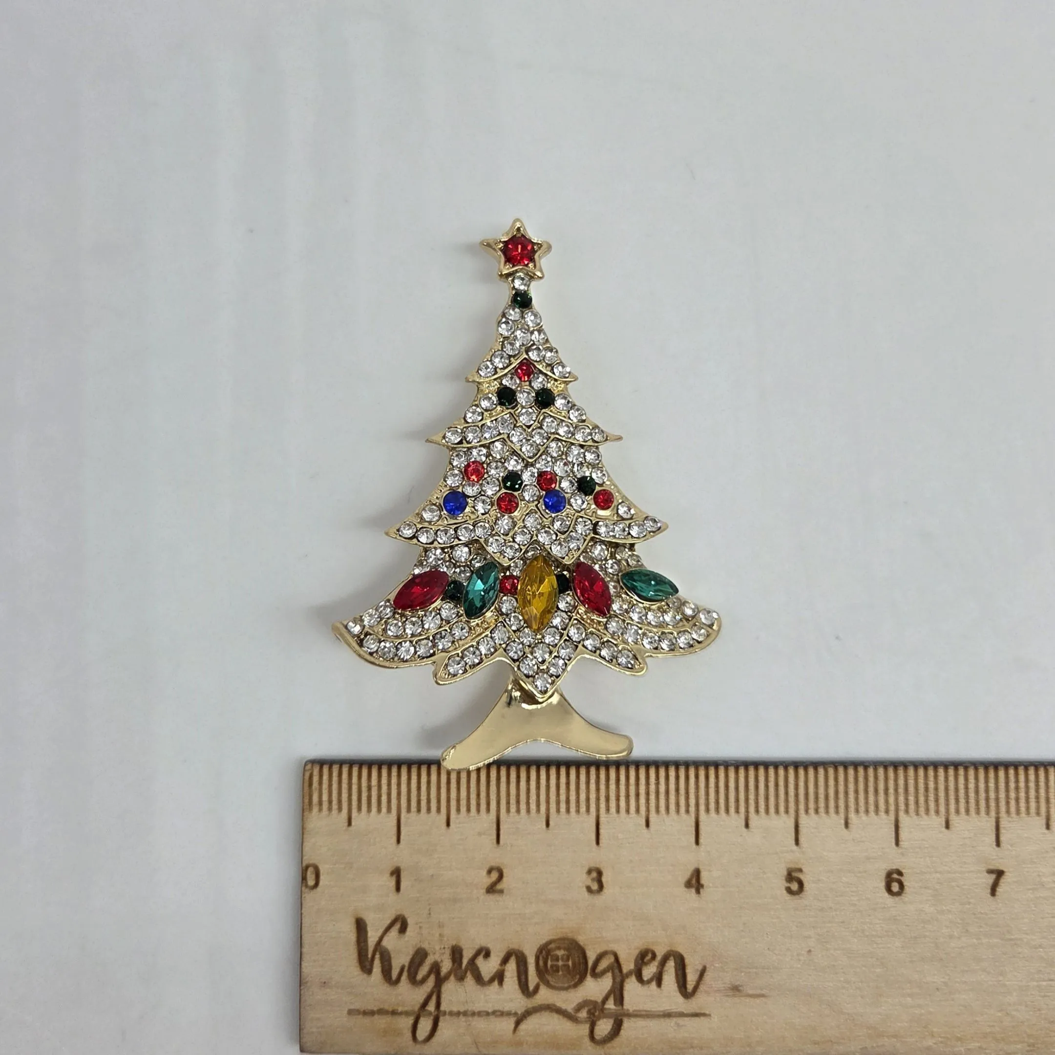 Брошь Ёлка новогодняя 5,5*4см 27850 для кукол | 1