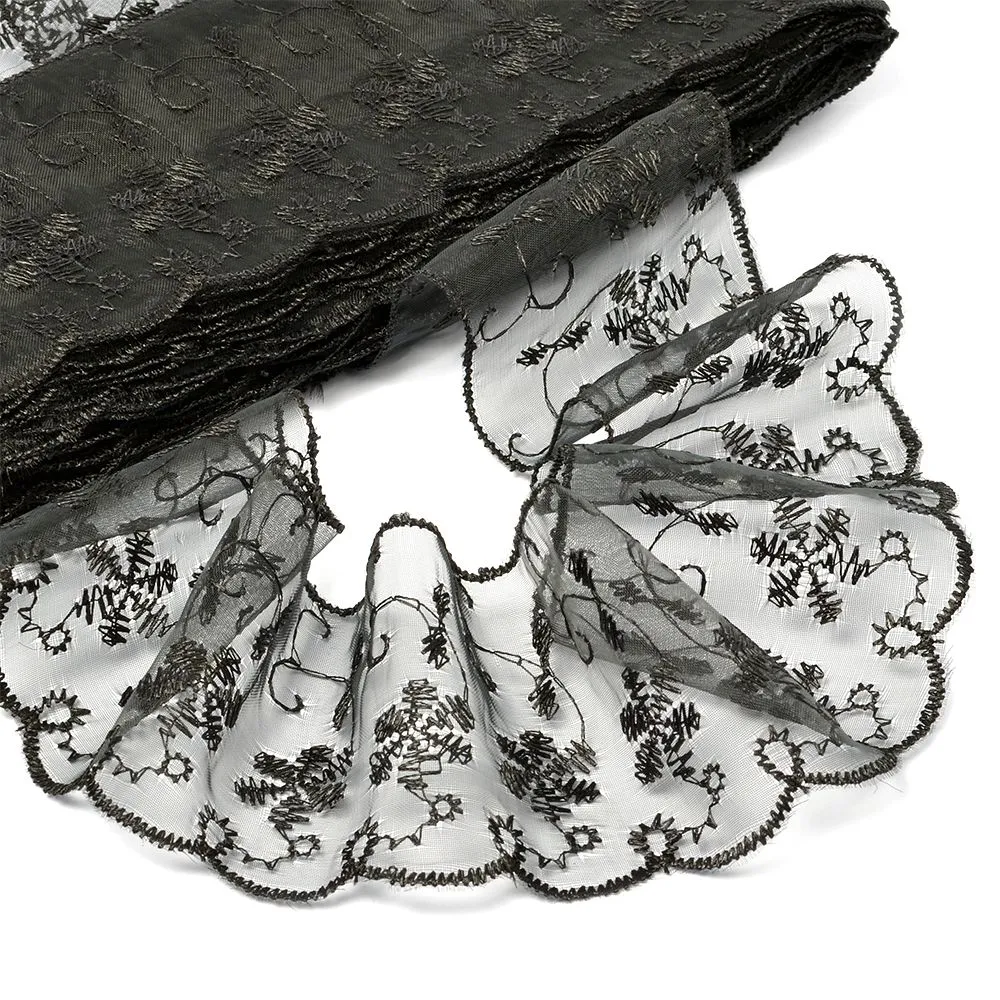 Кружево капрон TBY 30011 шир.65мм цв.039 черный для кукол | 1