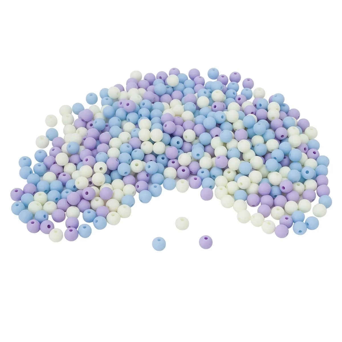 Бусины пластиковые матовые, круглые d-6мм, 50гр. цв.00001 сине-сиреневый 7748416 для кукол | 1