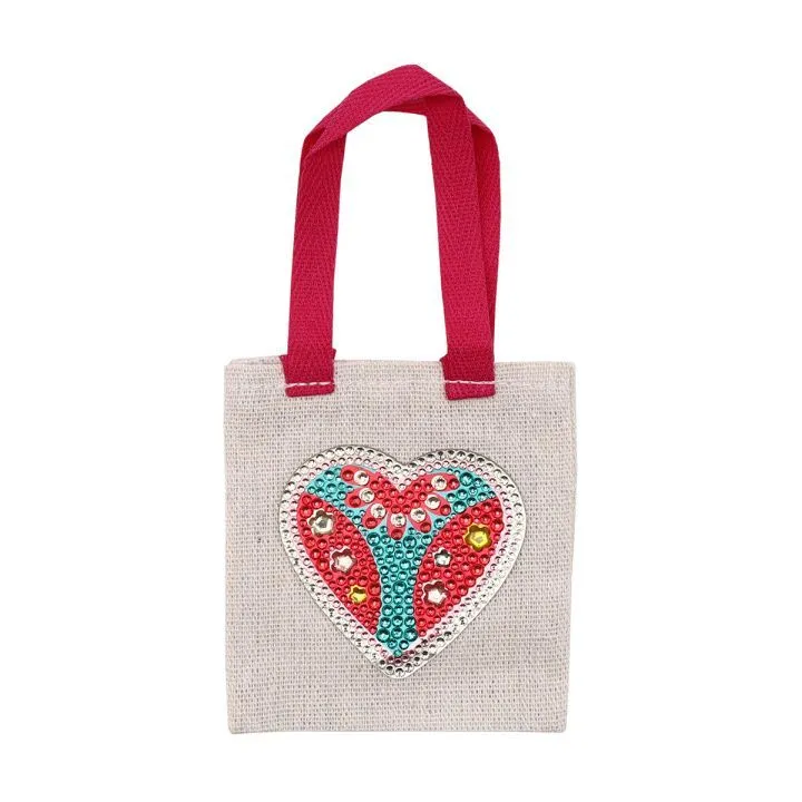 Сумка-шоппер С-56 Сердце розовое 8*9см для кукол