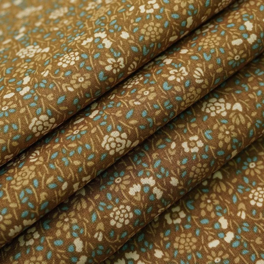 Ткань хлопковая Ситец цв.темный орех 50*47см 28078 для кукол | 1