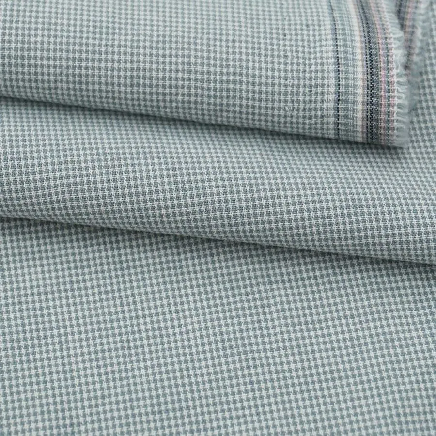 Варёный (стираный) хлопок Микроклетка цв.серо-бирюзовый винтаж 50*50см 28128 для кукол | 2