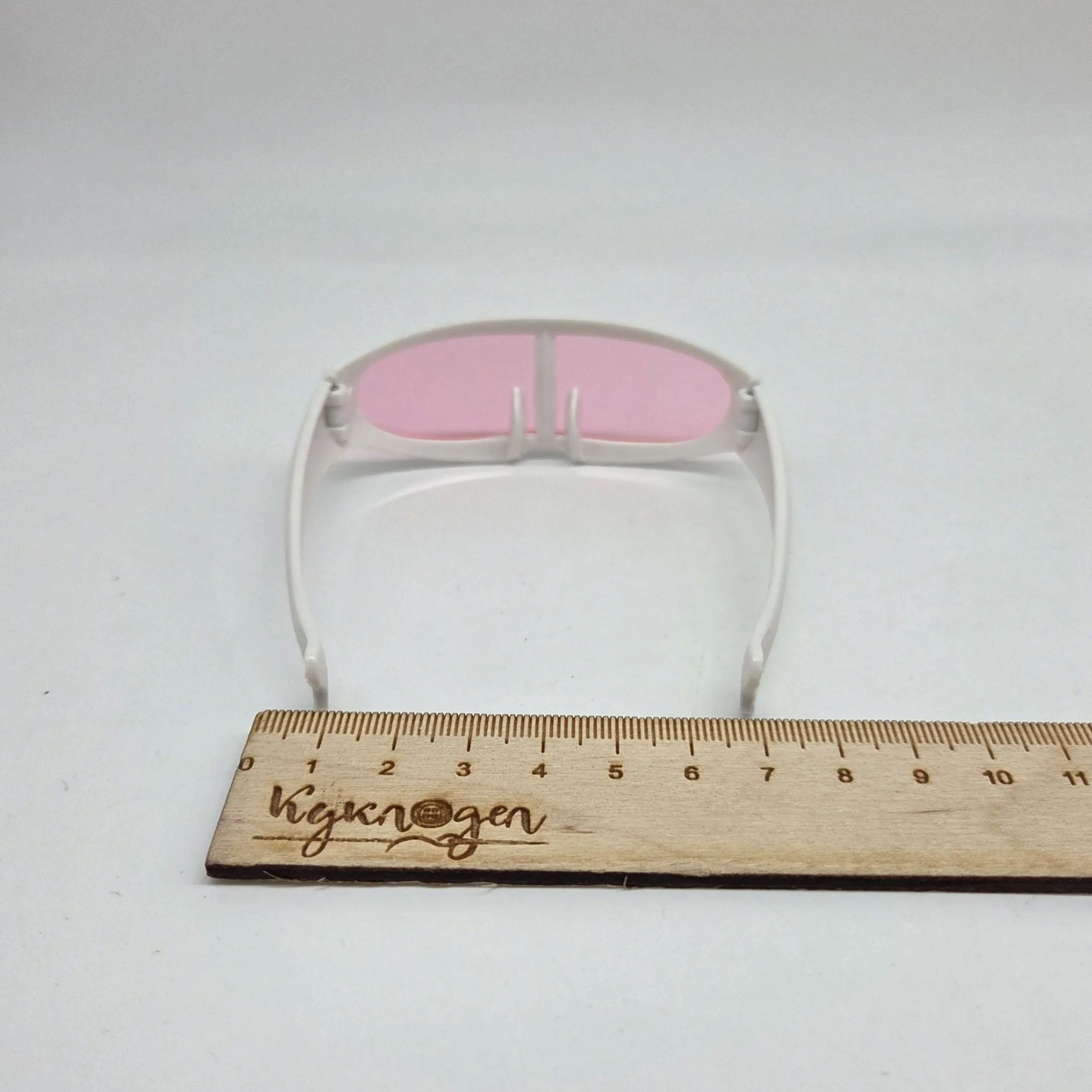 Очки со стеклом пластик 8,3см цв.белый/розовый 255-02 для кукол | 4