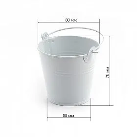 Ведерко 8*7*5,5см цв.белый 0319-3 для кукол | 1