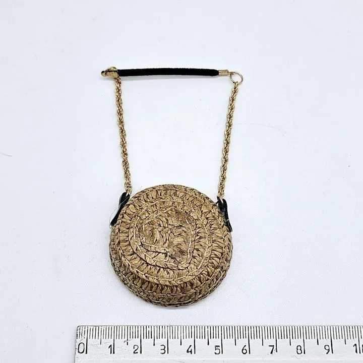 Сумка соломенная Круглая d-5см цв.тёмно-бежевый С-136 для кукол