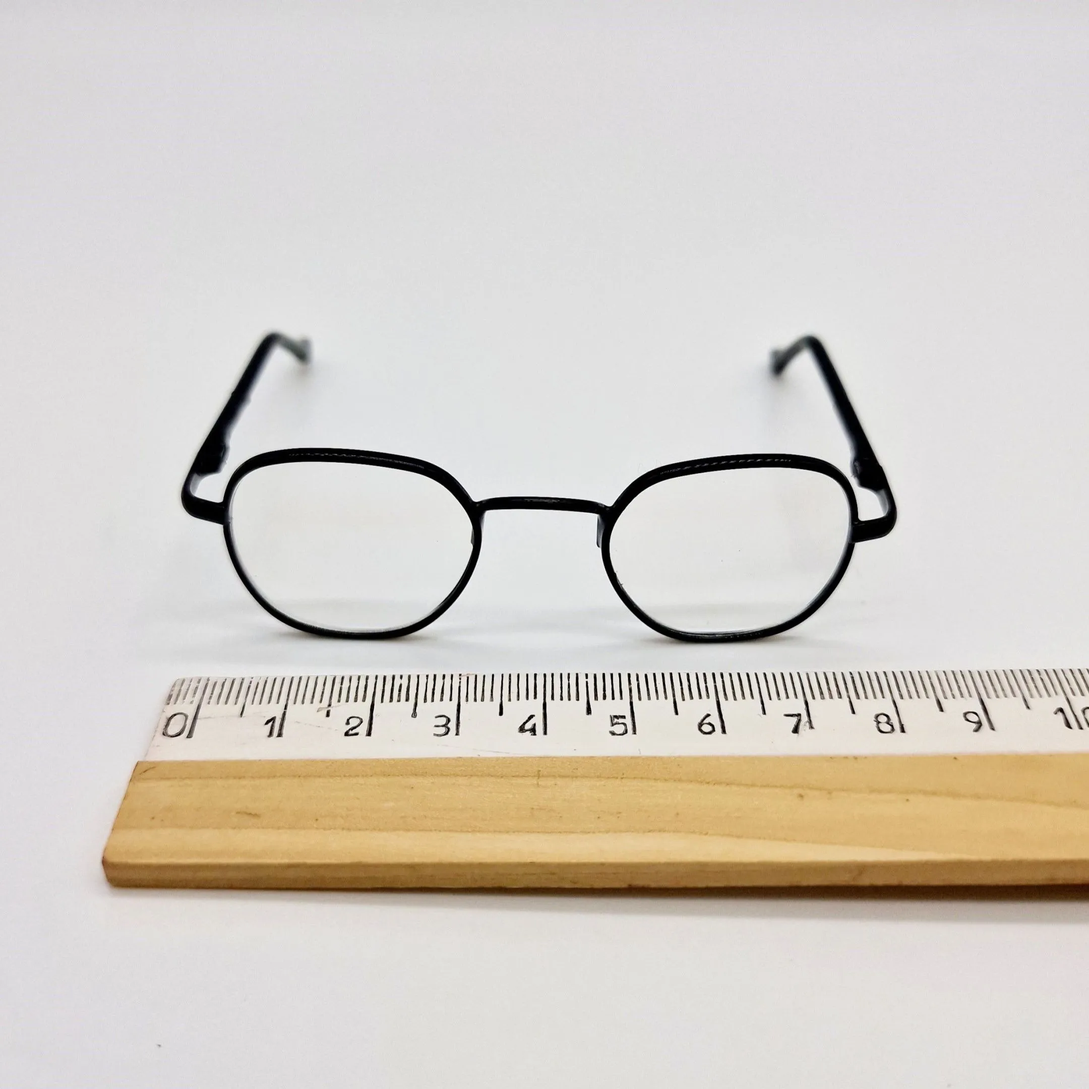 Очки со стеклом металл 8,5см цв.чёрный 232-04 для кукол | 1