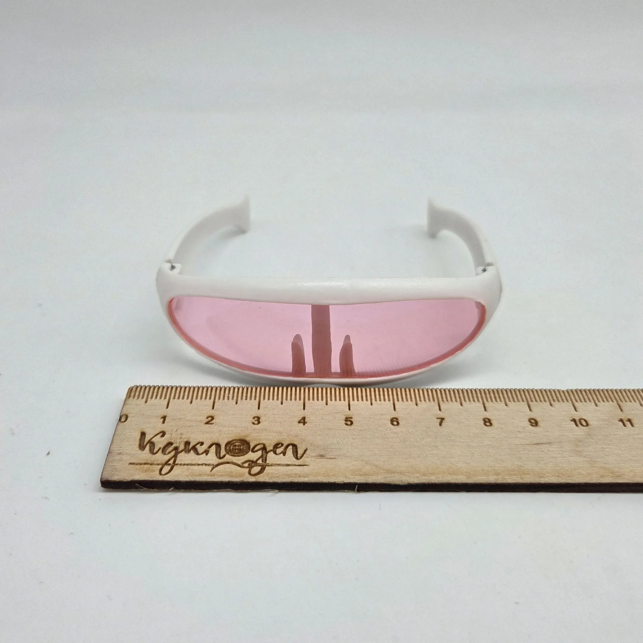 Очки со стеклом пластик 8,3см цв.белый/розовый 255-02 для кукол | 3