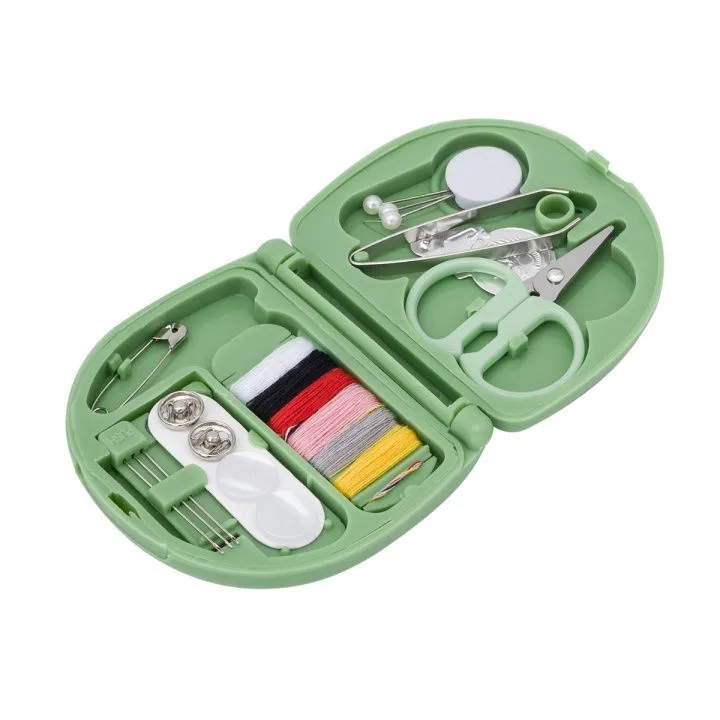 Набор для шитья швейный дорожный 6,5*6,5*1,6см цв.зеленый 7748599 для кукол
