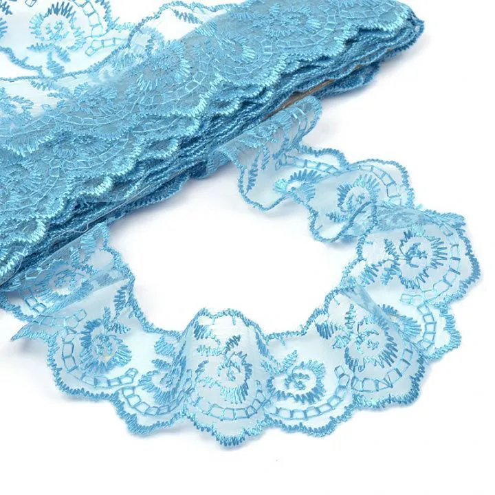 Кружево капрон TBS.30010 шир.45мм цв.047 голубой для кукол