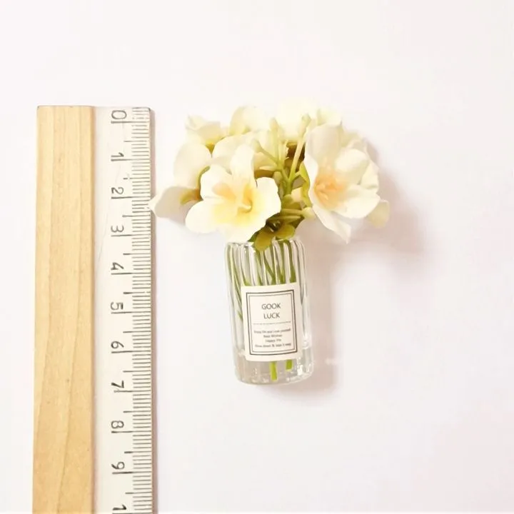 Цветы в вазочке d-2см цв.белый ЦВ-05 для кукол