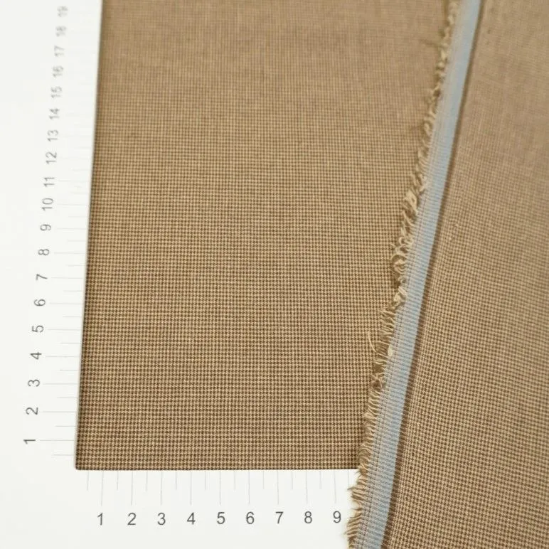 Варёный (стираный) хлопок Микроклетка цв.коричневый/бежевый 50*50см 28129 для кукол | 1