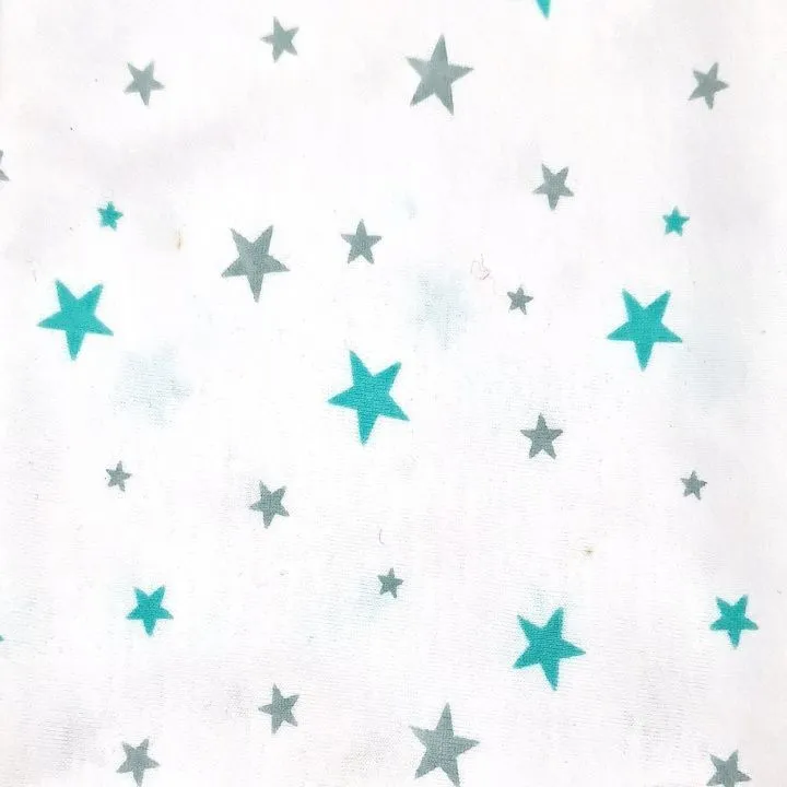 Трикотаж Звезды серые/зелёные 40*30см цв.белый 25730 для кукол