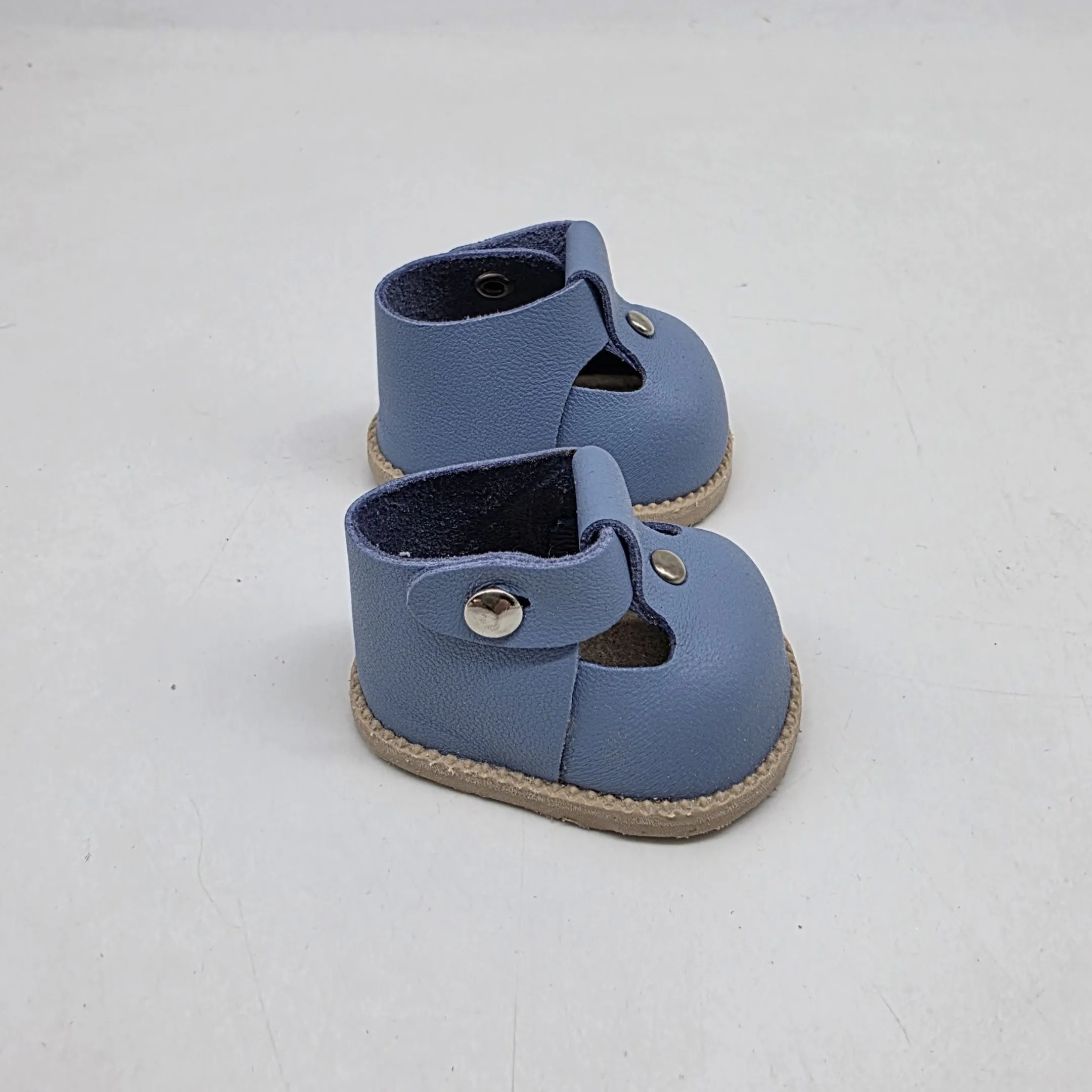 Туфли-сандалии Т-136 капелька натур.кожа 5,5см цв.тёмно-голубой (28) для кукол | 3
