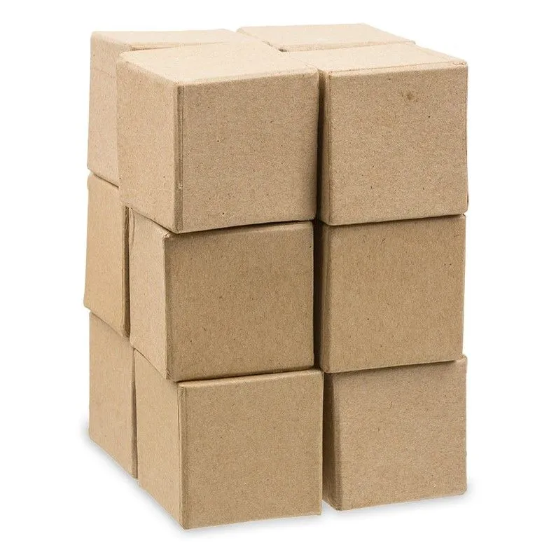 Кубик папье-маше для декорирования квадрат цв.крафт 5*5*5см 1шт. PAM-137 для кукол | 1