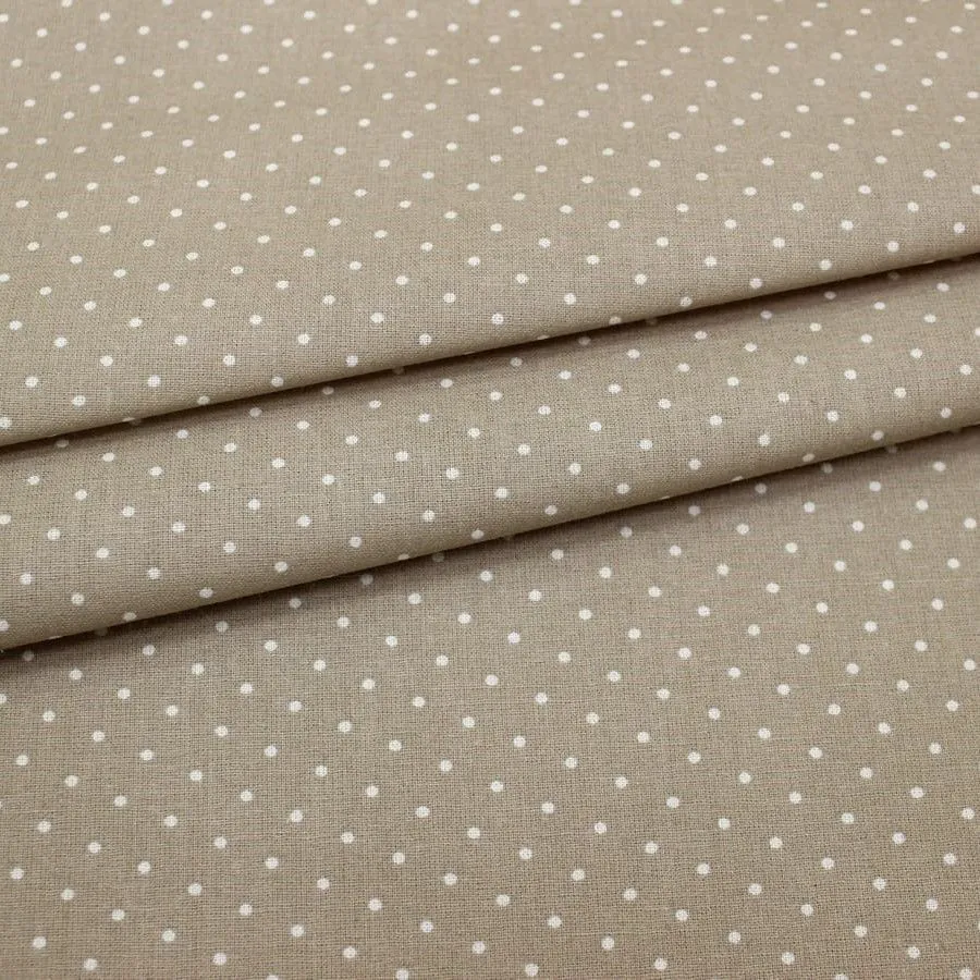 Бязь хлопковая Мелкий горох (2мм) 50*50см цв.бежево-кофейный 28089 для кукол | 3