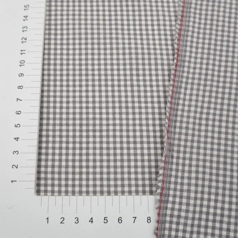Варёный (стираный) хлопок Мелкая клетка цв.темно-серый 50*50см 28136 для кукол | 1