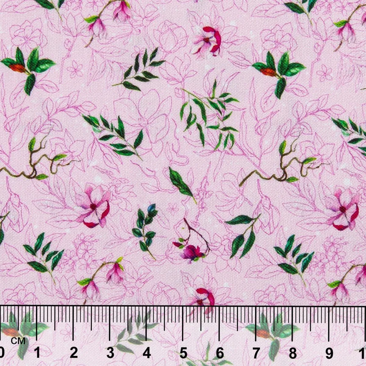 Ткань хлопковая PEPPY ПРЕКРАСНЫЕ МАГНОЛИИ 50*55см цв.ПМ-02 бл. розовый для кукол | 1