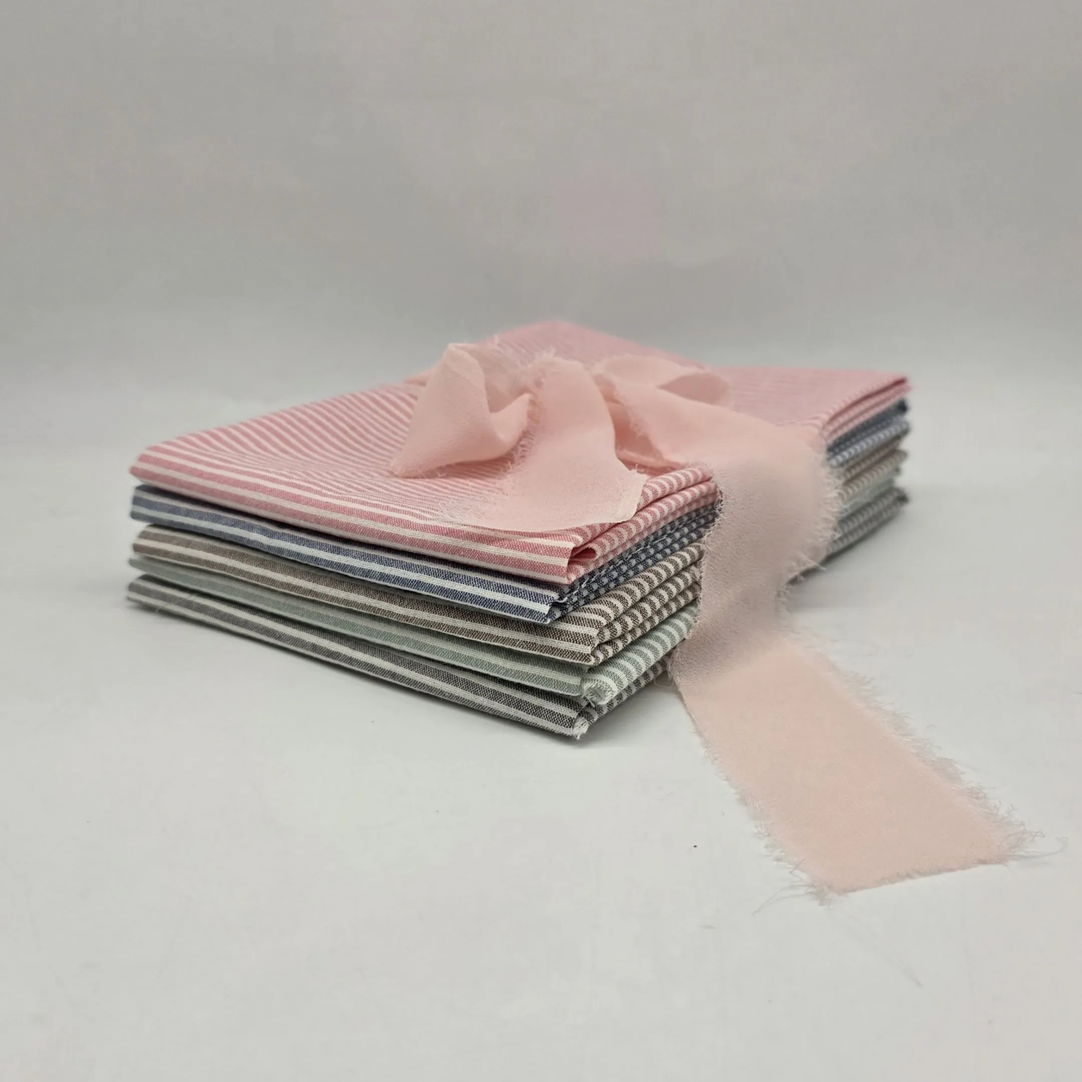 Набор ткани Варёный (стираный) хлопок Полоска (5 шт.) 28060 для кукол | 4