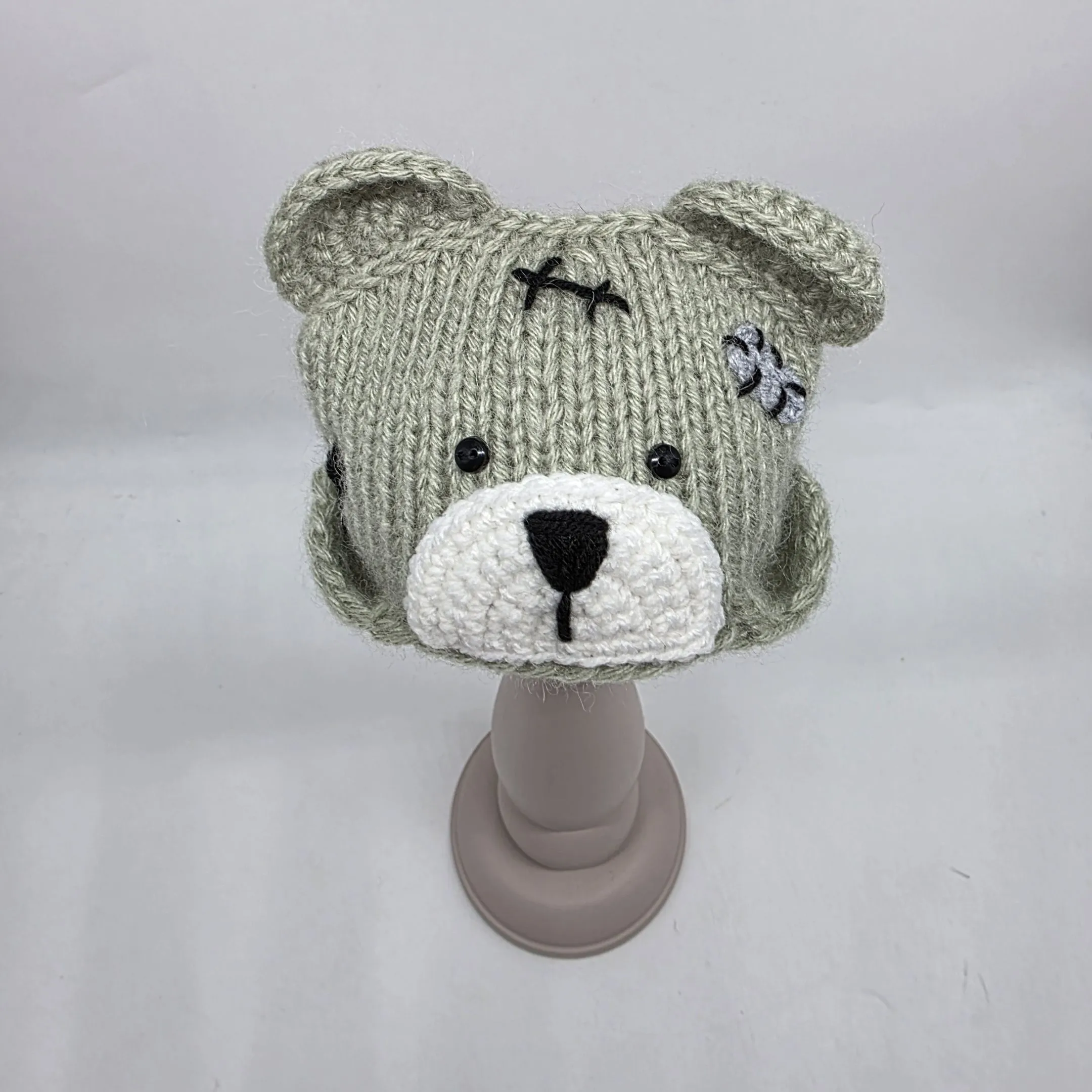 Шапочка-мишка ША-50 цв.полынь (08), обхват 27см для кукол | 3