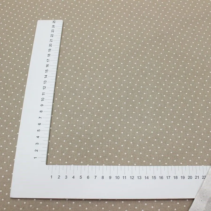 Бязь хлопковая Мелкий горох (2мм) 50*50см цв.бежево-кофейный 28089 для кукол | 1