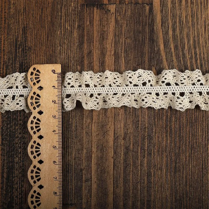 Кружево вязаное на резинке шир.30мм 1метр цв.натуральный (01) TBY-5815.01 для кукол | 1