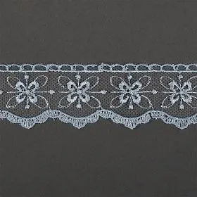 Кружево на сетке TR.2106 шир.35мм цв.06 голубой для кукол | 1