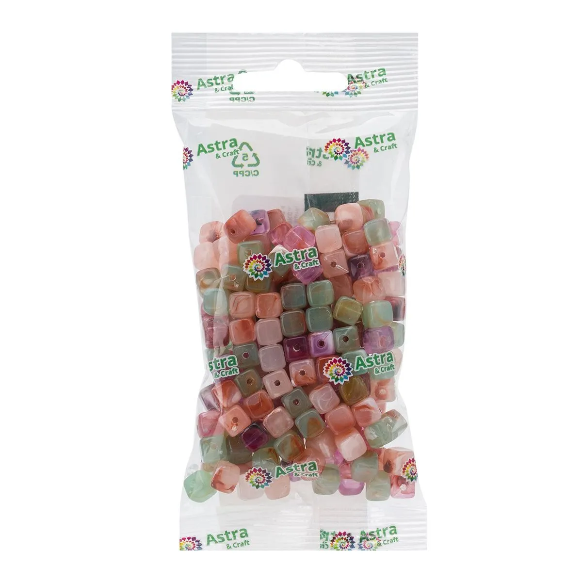 Бусины пластиковые прозрачные, куб 6,5*6,6мм, 50гр. цв.00007 кварцевый микс 7748713 для кукол | 3