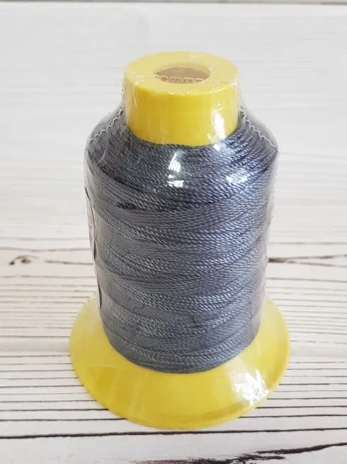 Швейные нитки (полиэстер) 1000D/3 "Micron" 183м №350 т.серый для кукол | 1
