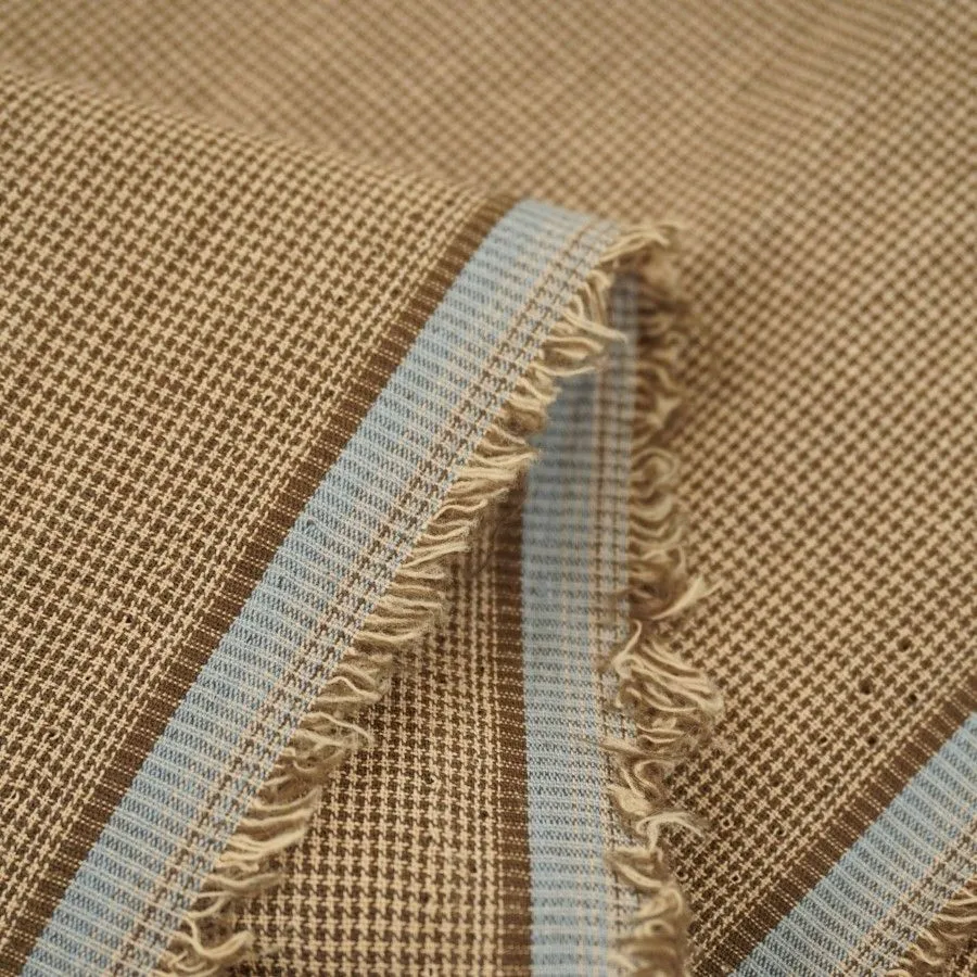 Варёный (стираный) хлопок Микроклетка цв.коричневый/бежевый 57*50см 28051 для кукол | 3