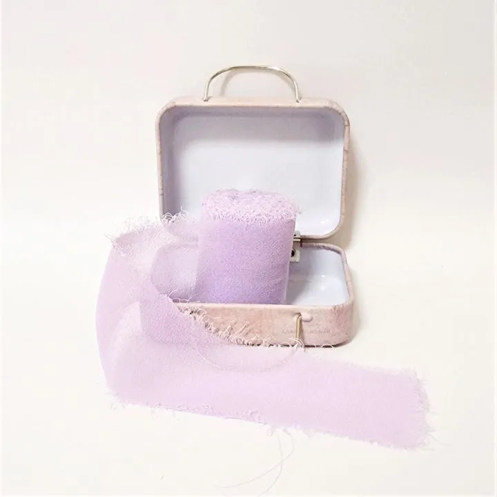 Тесьма шелковая матовая для Тедди 4см 1метр цв.сирень ТД-1 для кукол