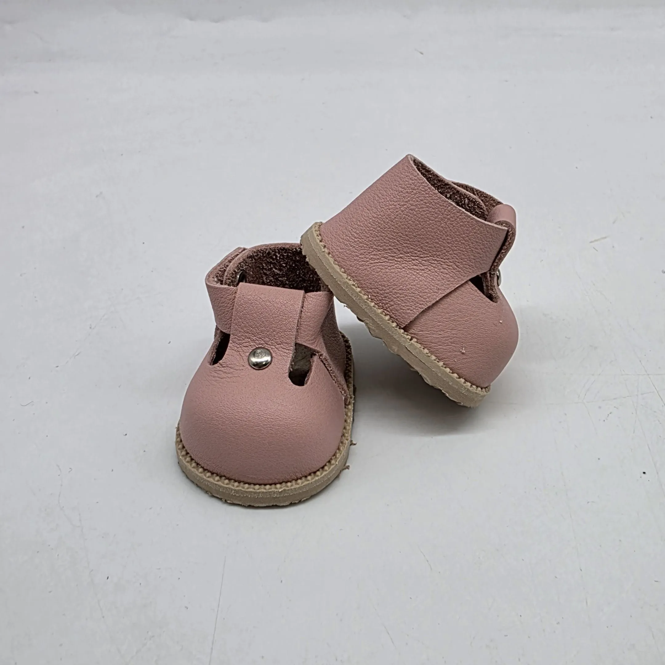 Туфли-сандалии Т-136 капелька натур.кожа 5,5см цв.розовый пудровый (27) для кукол | 3