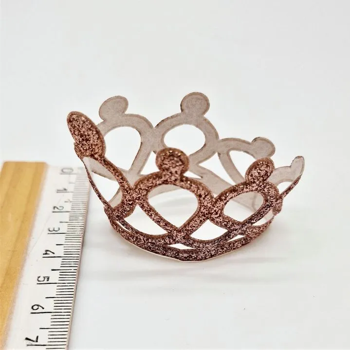 Корона декоративная диам.6см выс.4,5см цв.розовое золото К-47 для кукол