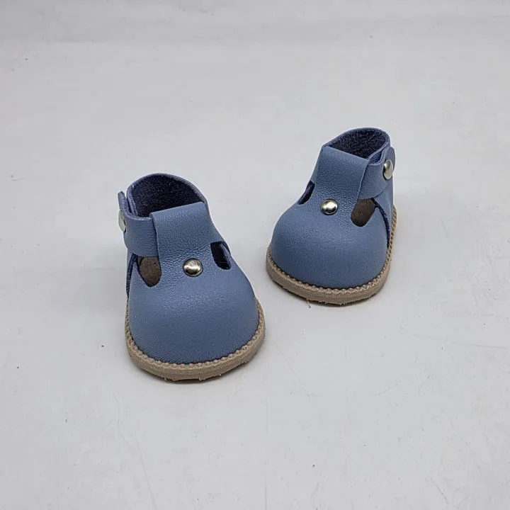 Туфли-сандалии Т-136 капелька натур.кожа 5,5см цв.тёмно-голубой (28) для кукол